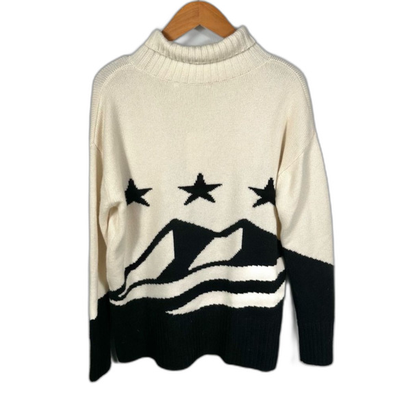 NakedCashmere Stella Star Graphic Turtleneck Cashmere Sweater NWT Size Small - Picture 5 of 16